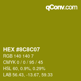 カラーコード: HEX #8C8C07 | qconv.com