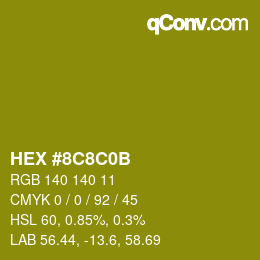 Color code: HEX #8C8C0B | qconv.com