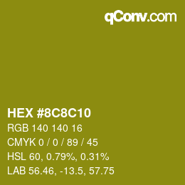 Color code: HEX #8C8C10 | qconv.com