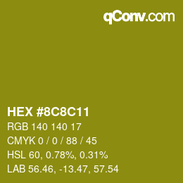 Color code: HEX #8C8C11 | qconv.com
