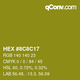 Color code: HEX #8C8C17 | qconv.com