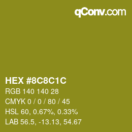 Color code: HEX #8C8C1C | qconv.com