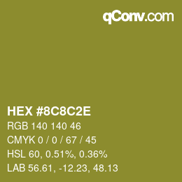 Farbcode: HEX #8C8C2E | qconv.com