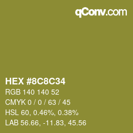 Color code: HEX #8C8C34 | qconv.com