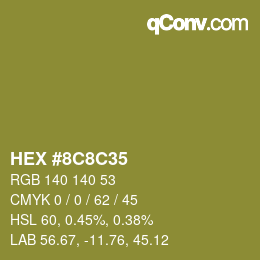 Color code: HEX #8C8C35 | qconv.com