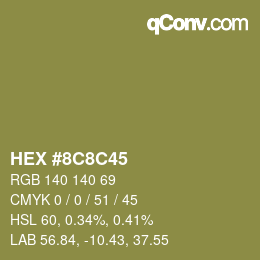 Color code: HEX #8C8C45 | qconv.com