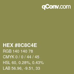 Color code: HEX #8C8C4E | qconv.com