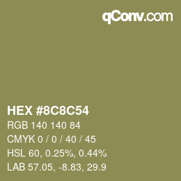 Color code: HEX #8C8C54 | qconv.com
