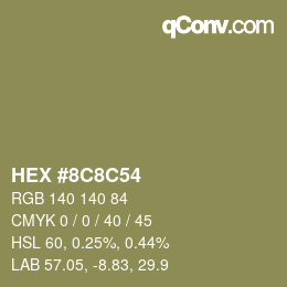 Color code: HEX #8C8C54 | qconv.com