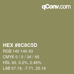 Color code: HEX #8C8C5D | qconv.com