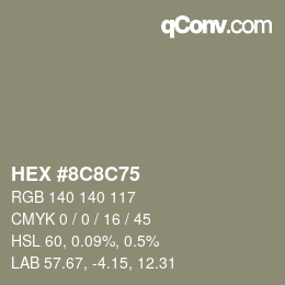 Color code: HEX #8C8C75 | qconv.com
