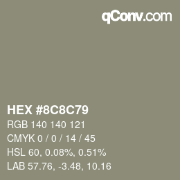 Color code: HEX #8C8C79 | qconv.com