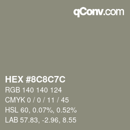 Code couleur: HEX #8C8C7C | qconv.com