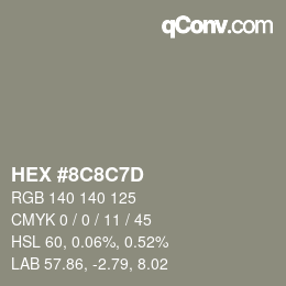 Color code: HEX #8C8C7D | qconv.com