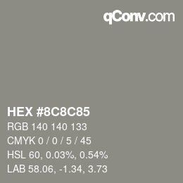 Código de color: HEX #8C8C85 | qconv.com