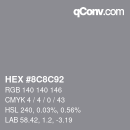 Farbcode: HEX #8C8C92 | qconv.com