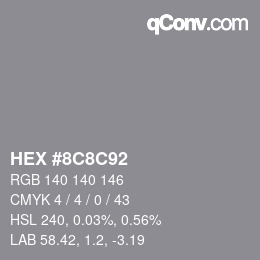 Código de color: HEX #8C8C92 | qconv.com