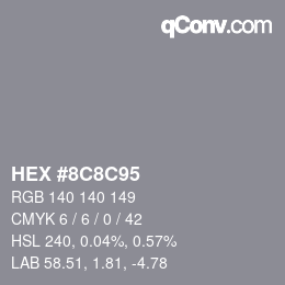 Color code: HEX #8C8C95 | qconv.com