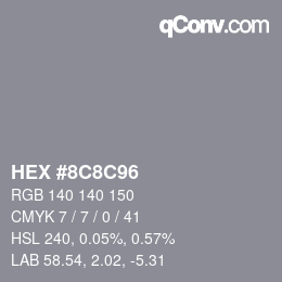 Color code: HEX #8C8C96 | qconv.com