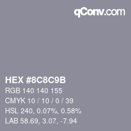 Código de color: HEX #8C8C9B | qconv.com