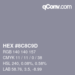 カラーコード: HEX #8C8C9D | qconv.com
