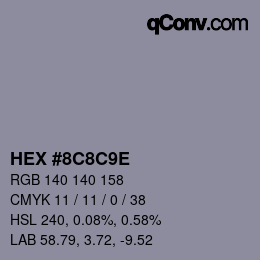 Color code: HEX #8C8C9E | qconv.com