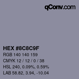 Color code: HEX #8C8C9F | qconv.com