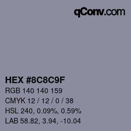 カラーコード: HEX #8C8C9F | qconv.com