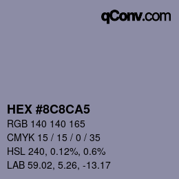 Color code: HEX #8C8CA5 | qconv.com