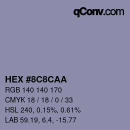 Color code: HEX #8C8CAA | qconv.com