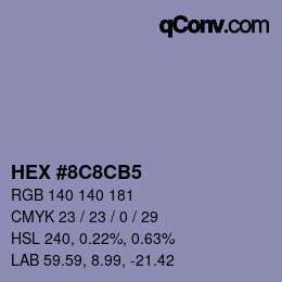 Color code: HEX #8C8CB5 | qconv.com