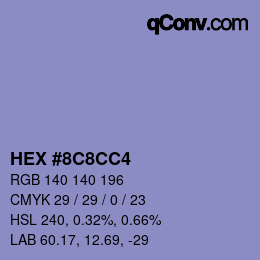 Color code: HEX #8C8CC4 | qconv.com