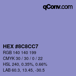 Color code: HEX #8C8CC7 | qconv.com