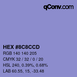 Farbcode: HEX #8C8CCD | qconv.com