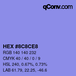 Color code: HEX #8C8CE8 | qconv.com