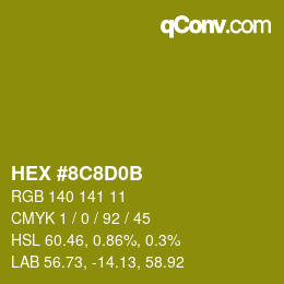 Color code: HEX #8C8D0B | qconv.com