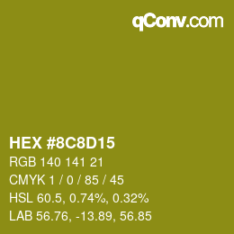 Color code: HEX #8C8D15 | qconv.com