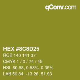 Color code: HEX #8C8D25 | qconv.com