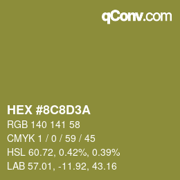 颜色代码: HEX #8C8D3A | qconv.com