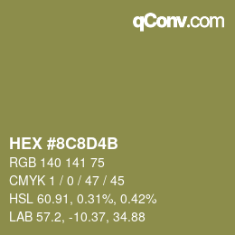 Color code: HEX #8C8D4B | qconv.com