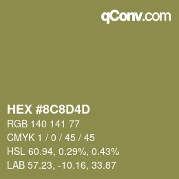 カラーコード: HEX #8C8D4D | qconv.com