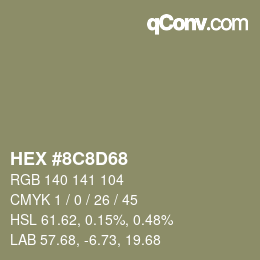 颜色代码: HEX #8C8D68 | qconv.com
