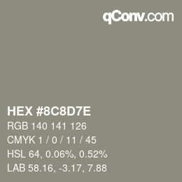 カラーコード: HEX #8C8D7E | qconv.com