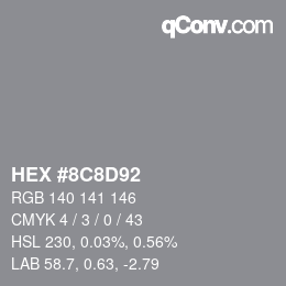 Color code: HEX #8C8D92 | qconv.com