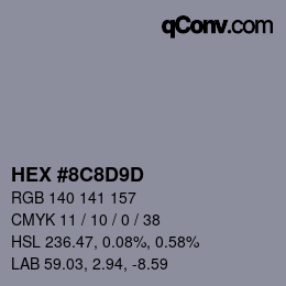 Color code: HEX #8C8D9D | qconv.com