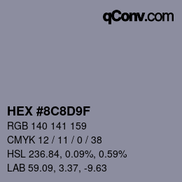 Color code: HEX #8C8D9F | qconv.com