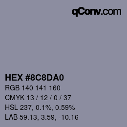 Color code: HEX #8C8DA0 | qconv.com