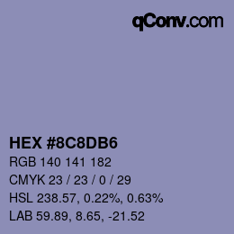 颜色代码: HEX #8C8DB6 | qconv.com