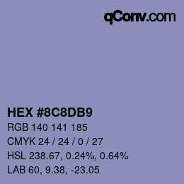 カラーコード: HEX #8C8DB9 | qconv.com