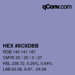 颜色代码: HEX #8C8DBB | qconv.com